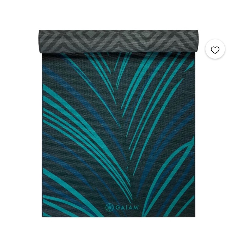 Gaiam Premium Print Reversible Yoga Mat, Geo Feather, 6mm
